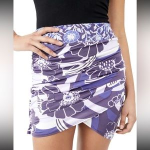 Free People She’s Something Else Print Skirt Plum S Small 4 / 6